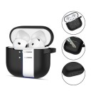 Tech Protect AirPods 4 silikonetui med krok   svart