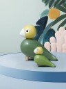 Kay Bojesen Fuglepar Liv & Lykke Grønn Figurer i Tre, Høyde 11 cm
