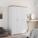 vidaXL Garderobeskap 3 dører hvit 118x50x171,5 cm furu Panama Range