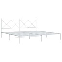  Sengeramme i metall med hodegavl hvit 193x203 cm 8721012374416