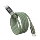 Usb-Kabel Choetech Pd60w Usb-C Til Usb-C Med Digitalt Display 1,2 M Nylon Grønn