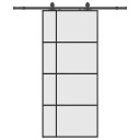vidaXL Skyvedør med monteringssett svart 90x205 cm ESG-glass