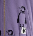 Mini Rodini Penguin Aop Fleece Jacket   Purple   104/110