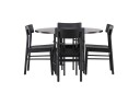 Venture Home Copenhagen Spisegruppe + 4 stoler Svart/Mokka