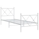  Sengeramme i metall med hode- og fotgavl hvit 80x200 cm 8721012374447