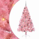 Kunstig Forhåndsopplyst Juletre med 300 LED Rosa 180 cm PVC