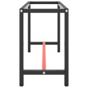  Ramme til arbeidsbenk matt svart og rød 140x50x79 cm metall 151451