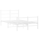 vidaXL Sengeramme i metall med hode- og fotgavl hvit 120x200 cm 8721012303270