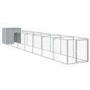 Vidaxl Hundehus Med Tak Lysegrå 110X813X110 cm Galvanisert Stål