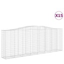 vidaXL Gabionkurver buede 15 stk 400x50x140/160 cm galvanisert jern