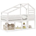  Høyseng med tak hvit 90x200 cm heltre furu 8721102668760