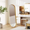 Helspeil med metallramme 160 x 50 cm gullfarget ramme for stue soverom