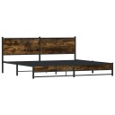  Sengeramme i metall uten madrass røkt eik 200x200 cm 3301384