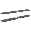vidaXL Flytende vegghyller 4 stk h?yglans gr? 120x23,5x3,8 cm MDF
