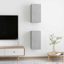 vidaXL TV-benk 2 stk betonggrå 30,5x30x60 cm sponplate