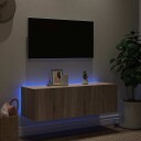 vidaXL Vegghengt TV-benk med LED sonoma eik 100x35x31 cm 8721012258815