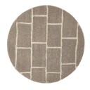 Runde tepper   Lindley Natural Cotton Shaggy taupe/grå Størrelse: Ø 200 cm