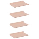 vidaXL Flytende hylle Veggmontert 4 pcs Rosa 30 x 18 x 2,5 cm Stål
