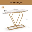 Smalt konsollbord med marmorlook – 100 x 29,5 x 80 cm
