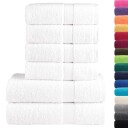  Premium håndklesett 6 deler SOLUND hvit 600 g/m2
