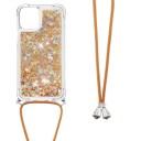 Trolsk Mobildeksel Glitter med Nakkestropp (iPhone 13) Lyserosa