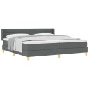  Box Spring Seng med Madrass Mørkegrå 200x200 cm Stoff