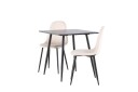 Polar Spisegruppe 75 cm Kvadratisk med 2 Polar stoler   Sort/Beige
