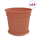 vidaXL Plantepotter 24 stk. Klinker Rød Plast