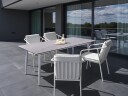 Spisebord utendørs Tolentino 90x180 cm steineffekt   Hvit/Beige