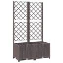 vidaXL Plantekasse med espalier brun 80x40x136 cm PP