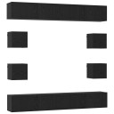  TV benksett 8 pcs 100 x 30 x 30 cm Svart eik Konstruert tre