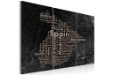 Bilde Text map of Spain on the blackboard 90x60   Artgeist sp. z o. o.