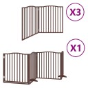 Vidaxl Hundeport Sammenleggbar 10 Paneler Brun 800 cm Poppeltre