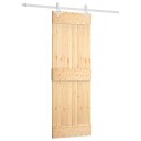  Skyvedør Naturlig og Hvit 70 x 210 cm Massiv Furu Tre