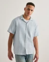 Jack & Jones Jormontauk Crochet Shirt Ss SA26 Ln Blå