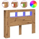  Sengegavl med LED artisan eik 140x18,5x103,5 cm konstruert tre 8721158446749