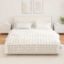 Faux kaninullteppe 4 pcs Hvit 150 x 220 cm Polyester