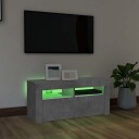 vidaXL TV-benk med LED-lys betonggrå 90x35x40 cm