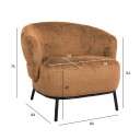 Lenestol HOME4YOU Gemala 150x40xh80 cm, svart - oransje