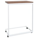 vidaXL Sidebord med hjul hvit 55x35x70 cm konstruert tre