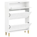 vidaXL Sko Skap DELFT 78 x 24 x 103 cm Konstruert tre Høgglans hvit