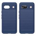 Google Pixel 8a Børstet TPU Deksel Karbonfiber Blå
