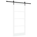 vidaXL Skyvedør med Tilbehør Hvit 93x211 cm Solid Tre Furu