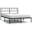  Sengeramme i metall med hodegavl svart 160x200 cm 355466