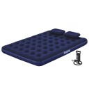 Bestway Oppblåsbar flokket luftseng pute luftpumpe 203x152x22cm 67374