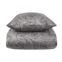 Borg Living Sateng sengesett - 100% Bomullssateng - Marble dark grey - 150x210 cm