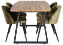 Venture Design Inca & Velvet spisegruppe Natur/grønn 4 st stoler & bord 160 x 85 cm