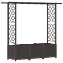 vidaXL Hevet Bed med Trellis og Tak Brun 162,5 x 40 x 136 cm PP