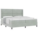  Box Spring Seng med Madrass Lysegrå 200x200 cm Fløyel