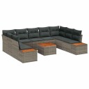 vidaXL Hagesofa Set 5 stk. 9-Antall seter Grå Polyrattan